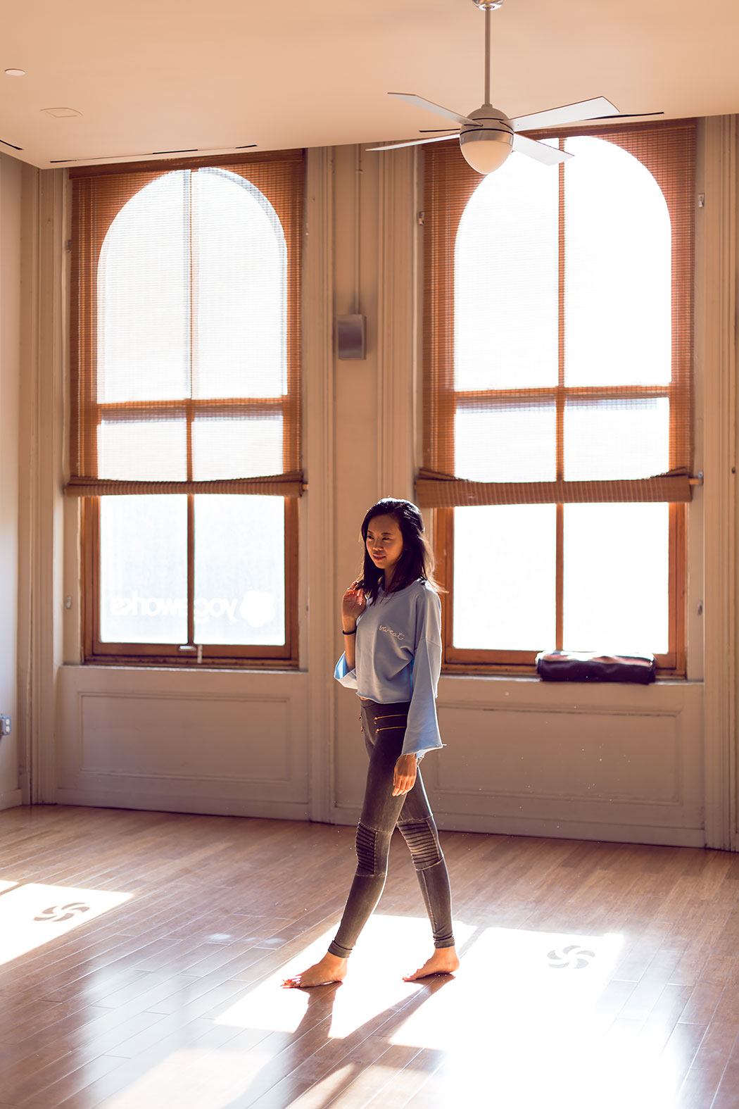 Summer sports girl in city runs for morning run, training, free space for  motivation text, workout fresh air, sportswear leggings top, sneakers. Life  Stock Photo - Alamy