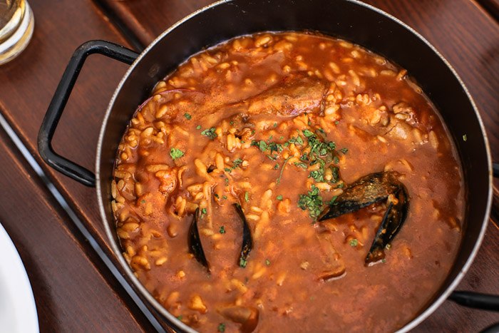 Eastern Europe Travel Tourist City Resort Mediterranean Prawns Clams Mussels Rice Dinner Food Lunch