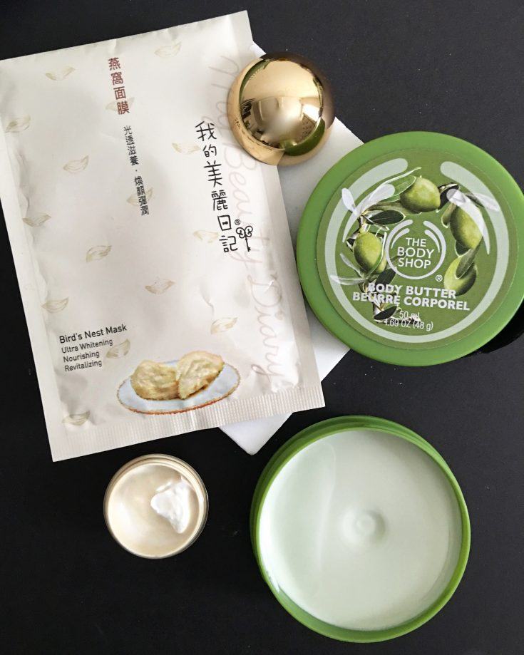 carry on beauty essentials from the body shop and aruba aloe