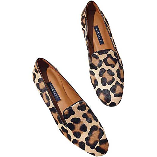 Leopard backless loafers online