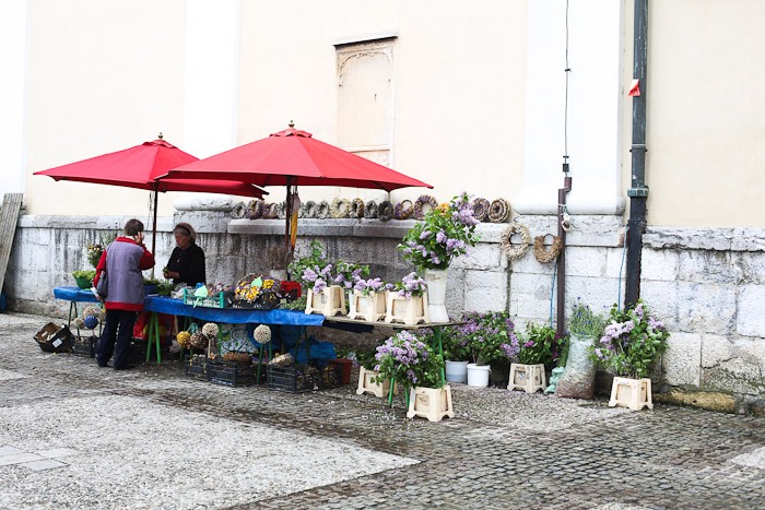 Eastern Europe Travel Tourist City Open Air Market Flower Stand