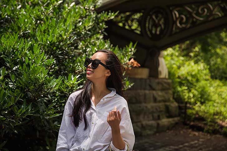 Oversized-White-Button-Down-with-Black-Mini-Skirt