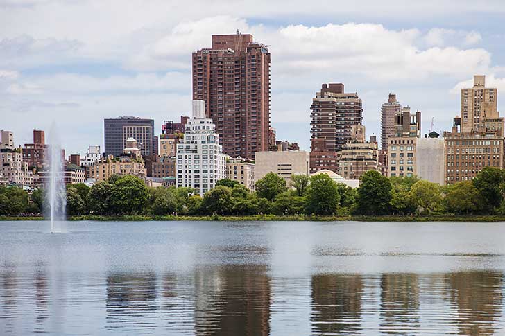 walking around the central park reservoir