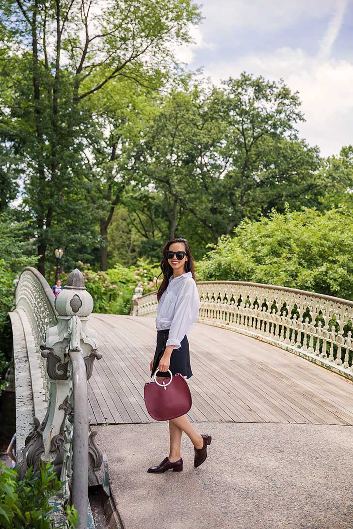 Oxblood Cocoon Coat + Leather Leggings, cute & little