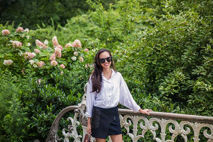 Oversized-White-Button-Down-with-Black-Mini-Skirt