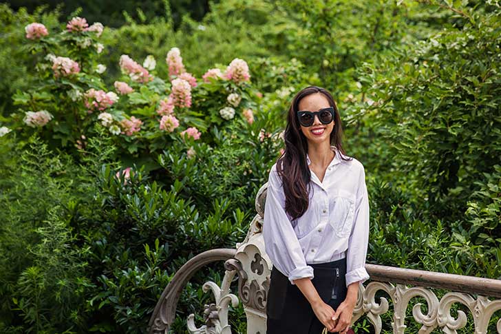 Oversized-White-Button-Down-with-Black-Mini-Skirt