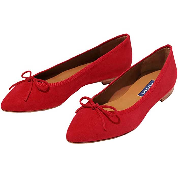 Red ballet clearance flats with bow