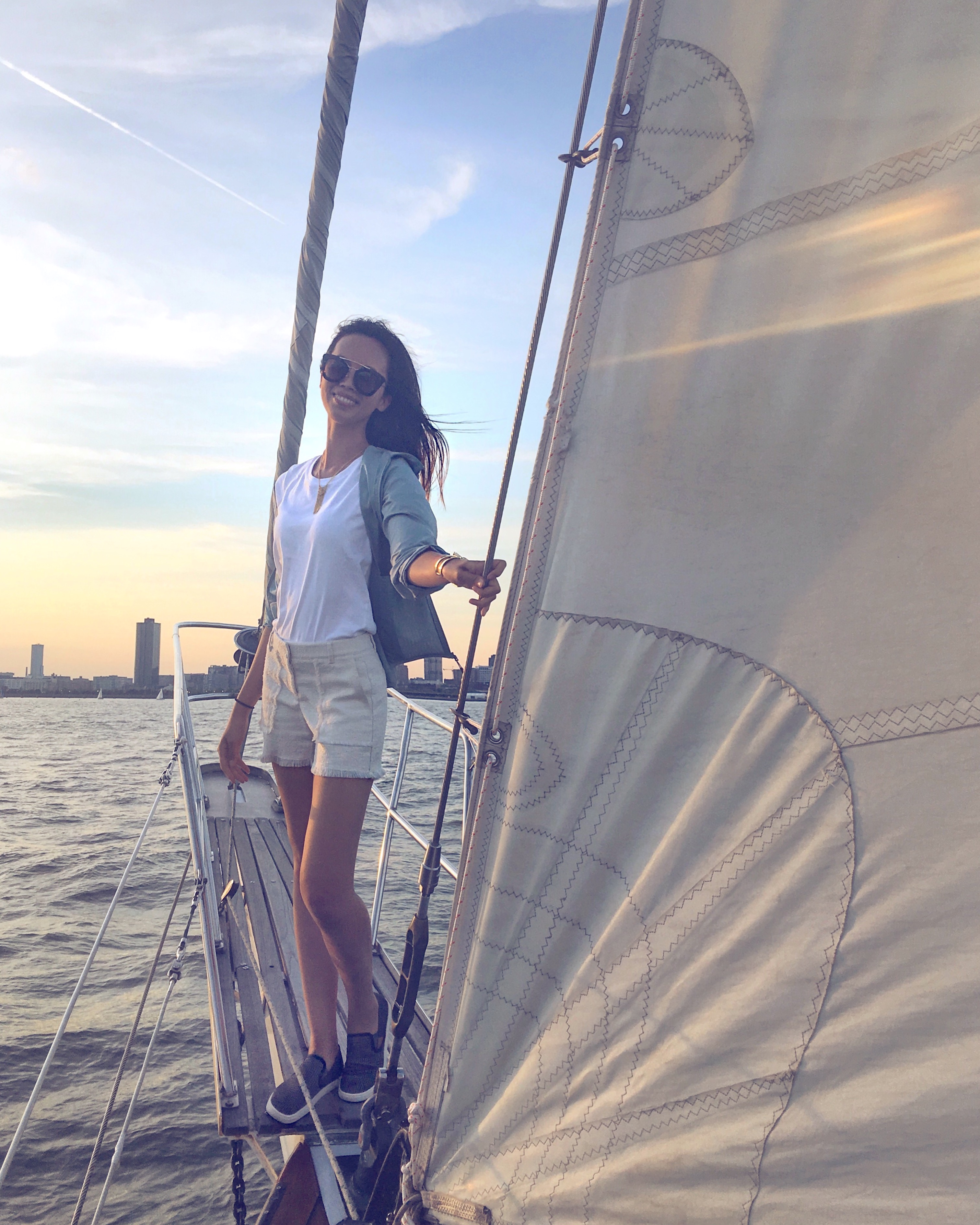 Sailboat Ride Around Manhattan in Uniqlo Sport Olukai Pehuea Sneakers Life in Lifewear