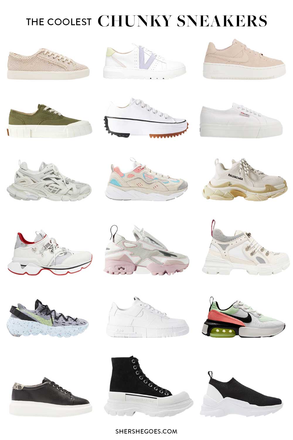 Nike best sale shoes chunky