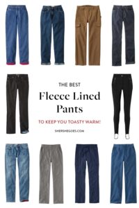 full blue fleece lined jeans