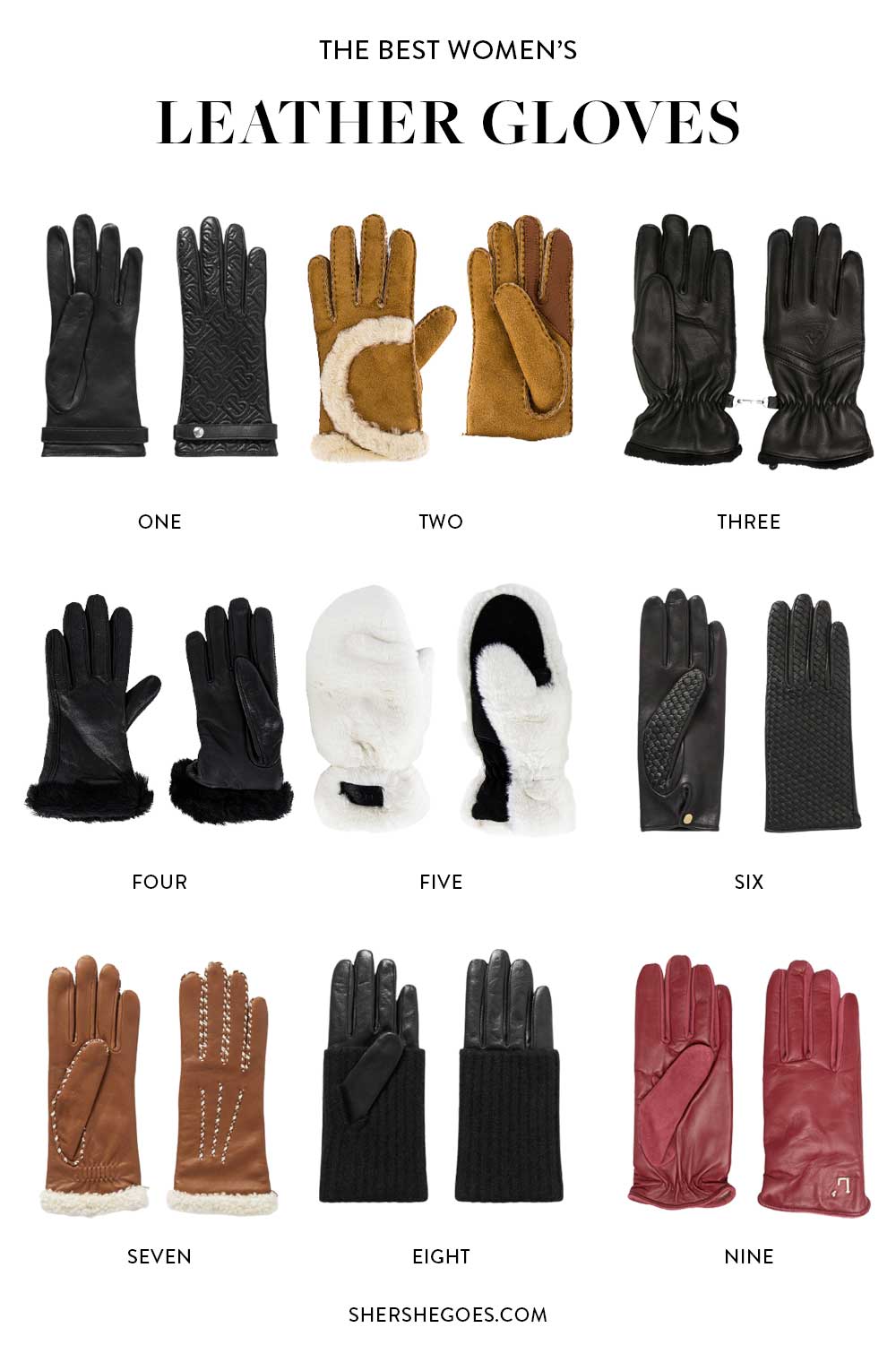 Louis Vuitton Womens Leather & Faux Leather Gloves