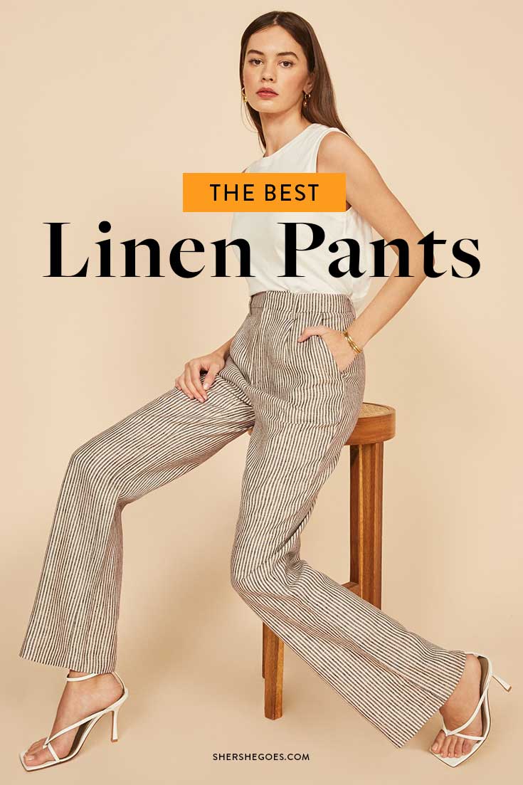 Ralph Lauren Linen Pants black striped pattern casual look Fashion Trousers Linen Pants 