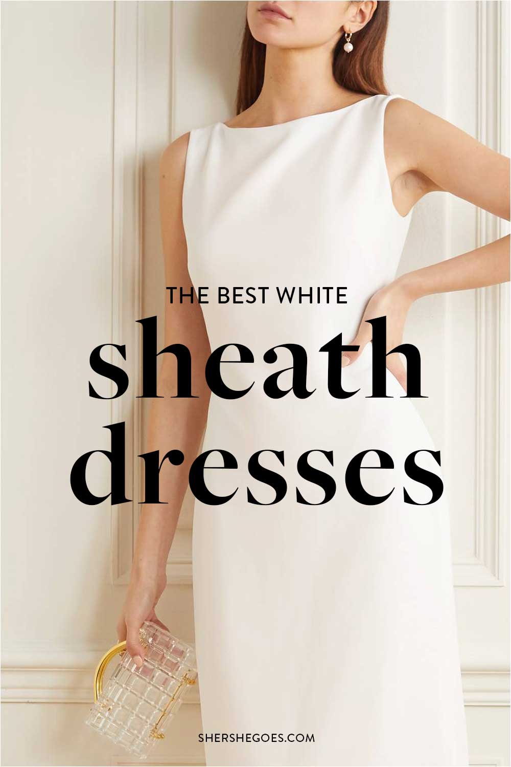 Long white shop sheath dress