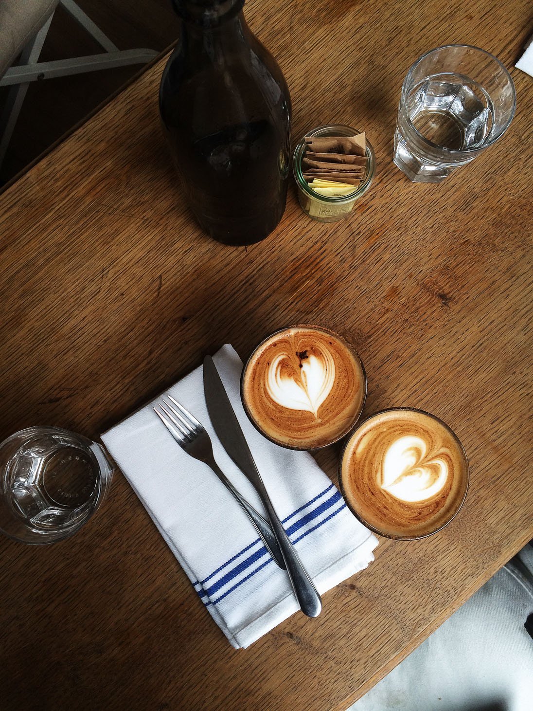 bluestone lane coffee cafe west village brunch healthy gluten free cortado latte banana bread