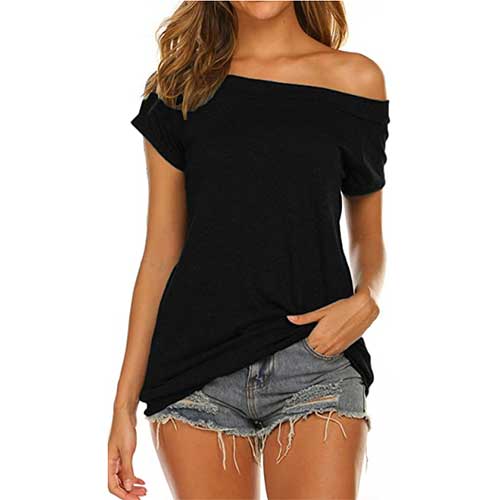 Fashion Tops Off-The-Shoulder Tops Blend She Off-The-Shoulder Top allover print casual look 