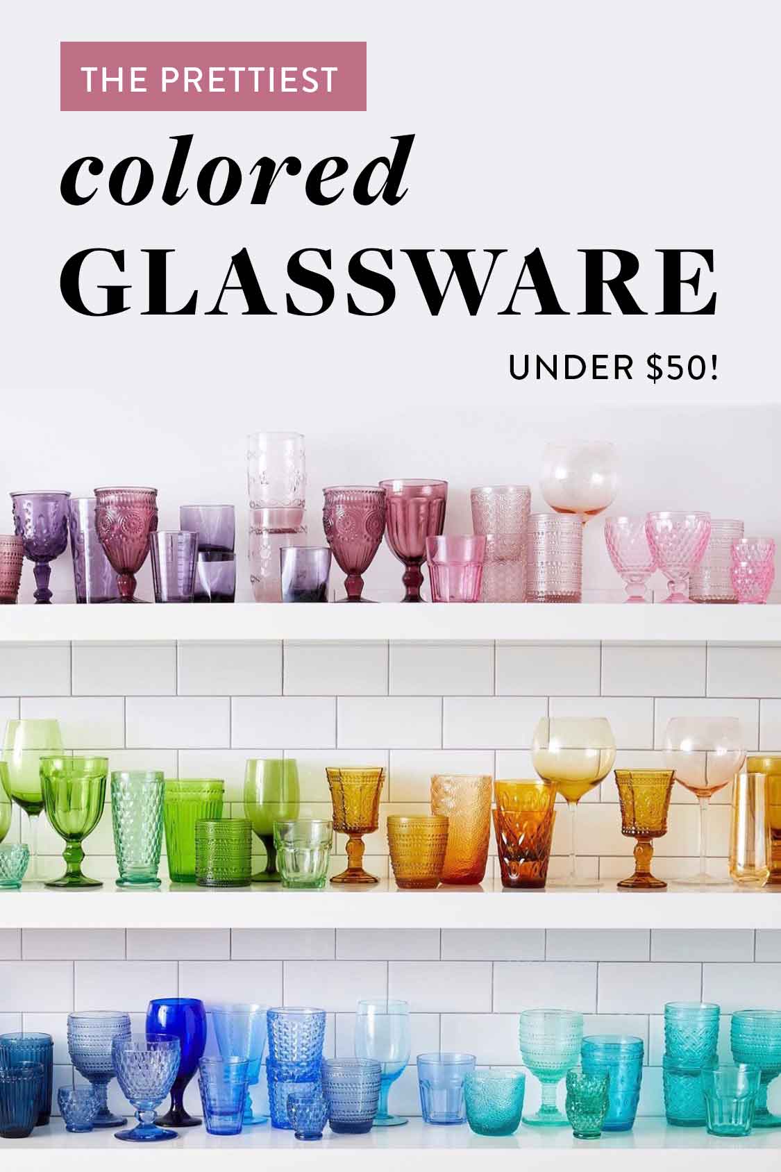 Modern Drinkware, Colorful Glass Cups