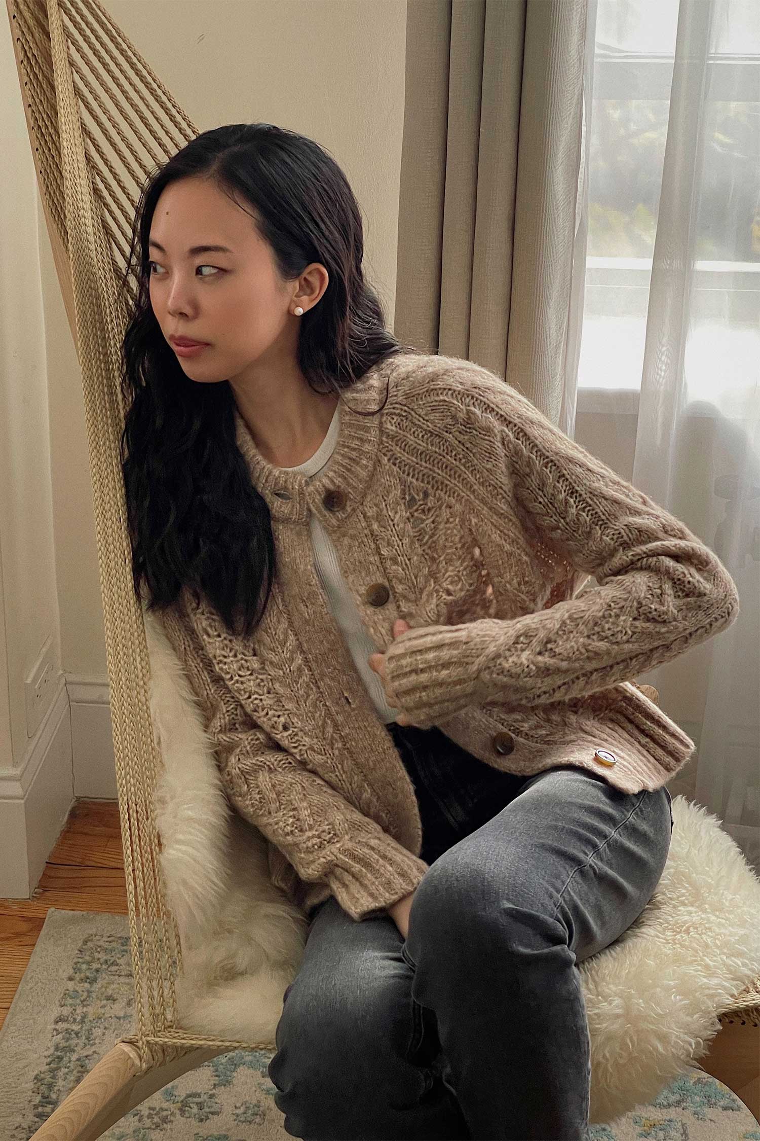 Everlane chunky knit clearance cardigan