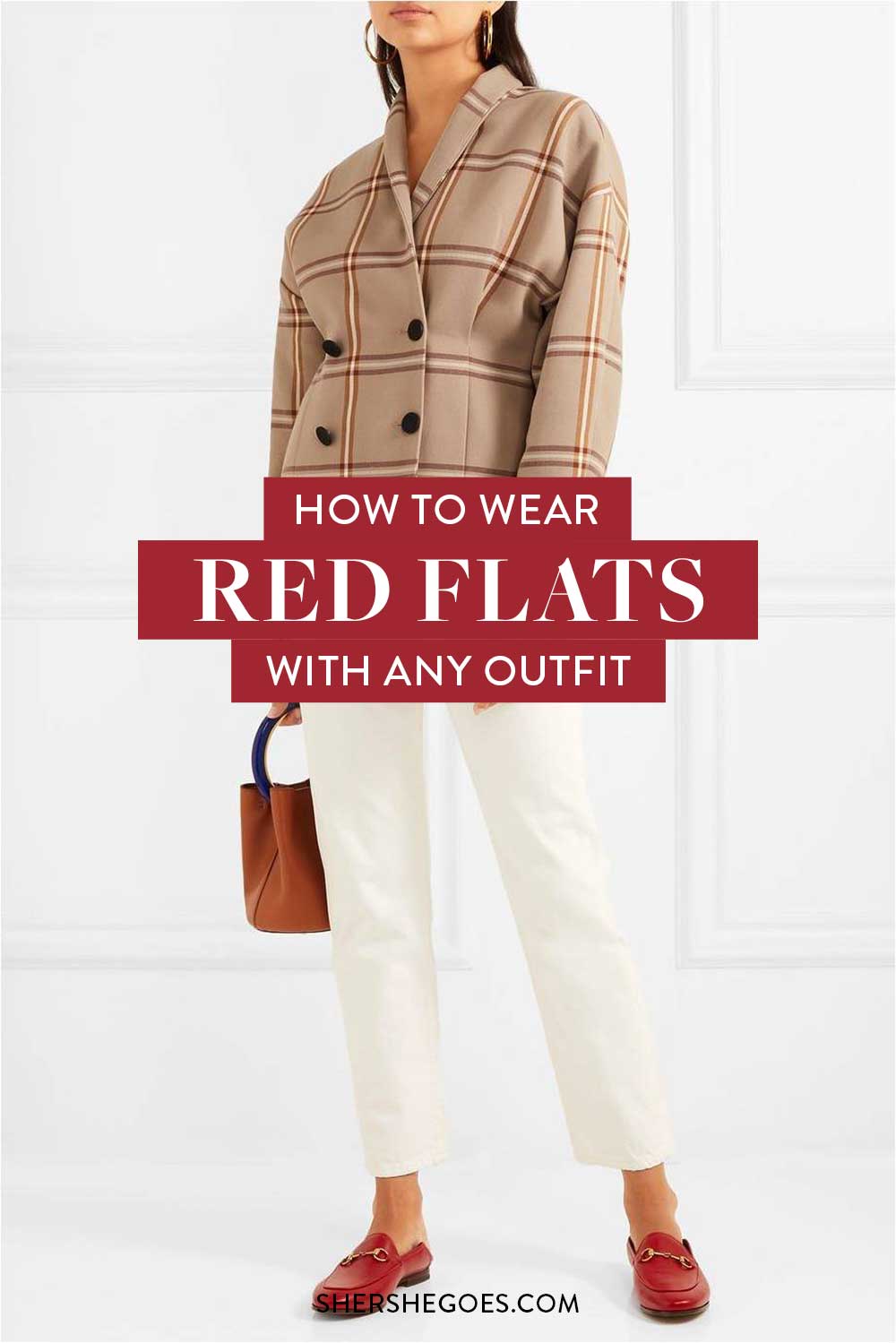 Red best sale flats outfit