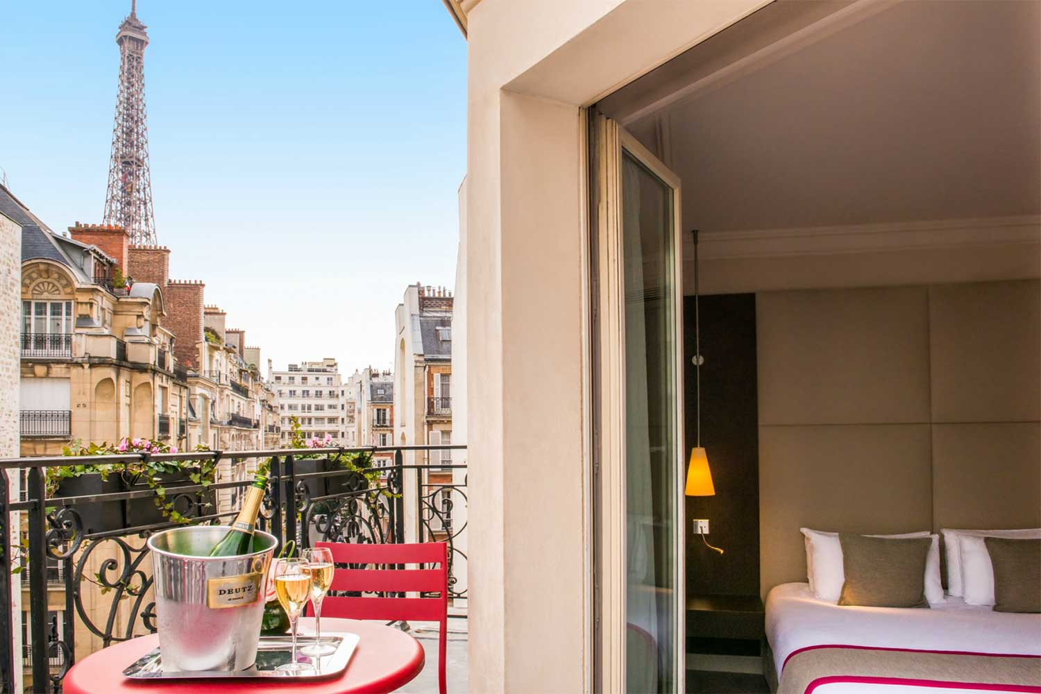 🇫🇷 Paris hotel with Eiffel Tower view 😍⁣ ⁣ Imagine being proposed t, hotel marignan paris