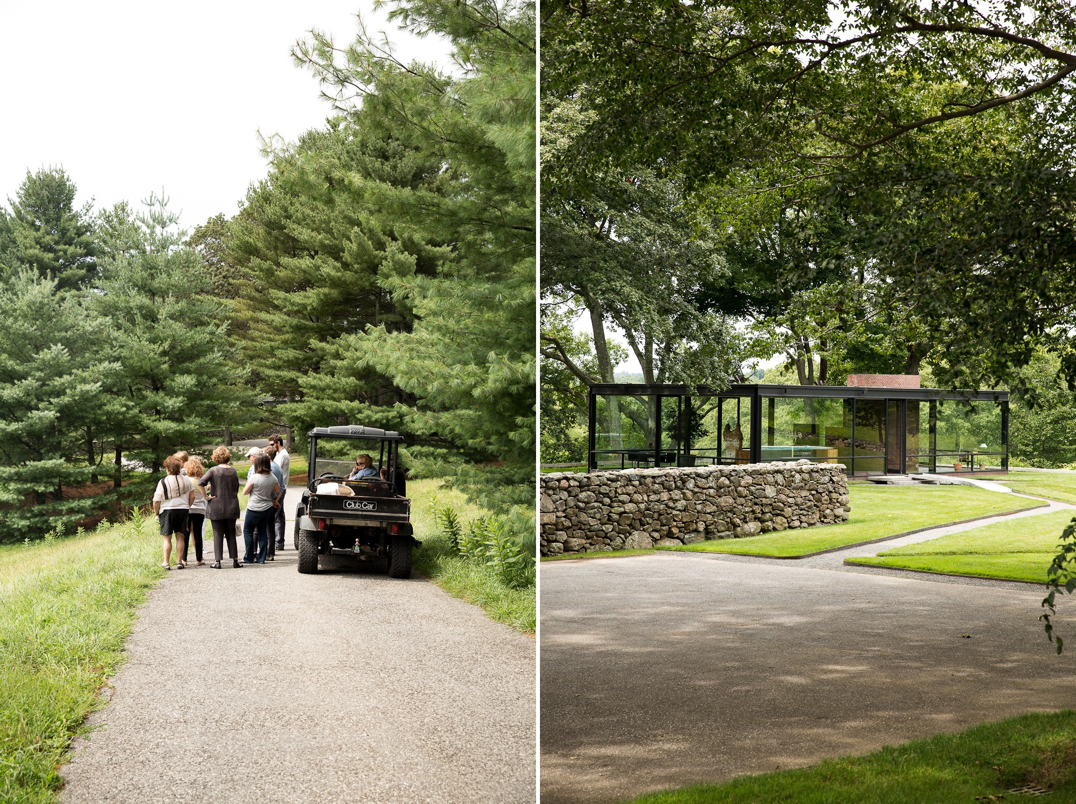 philip johnson glass house brick house living room new canaan connecticut sher she goes