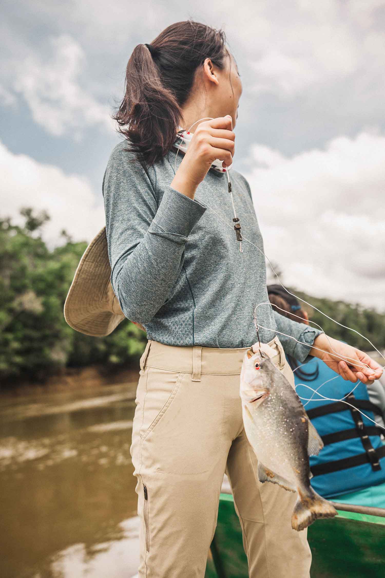 Piranha Fishing In The Amazon Jungle For Lunch