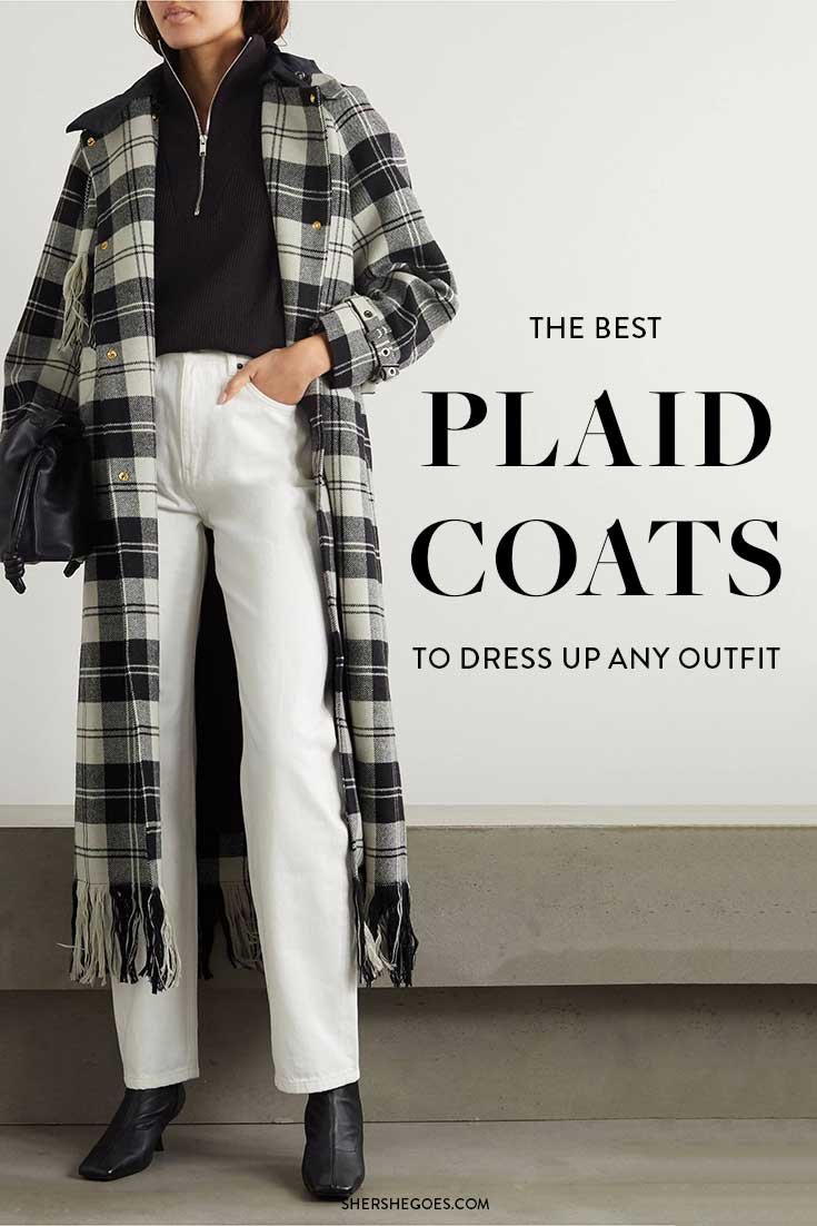 Long hot sale plaid coats