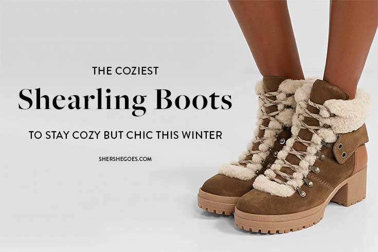 ladies shearling boots