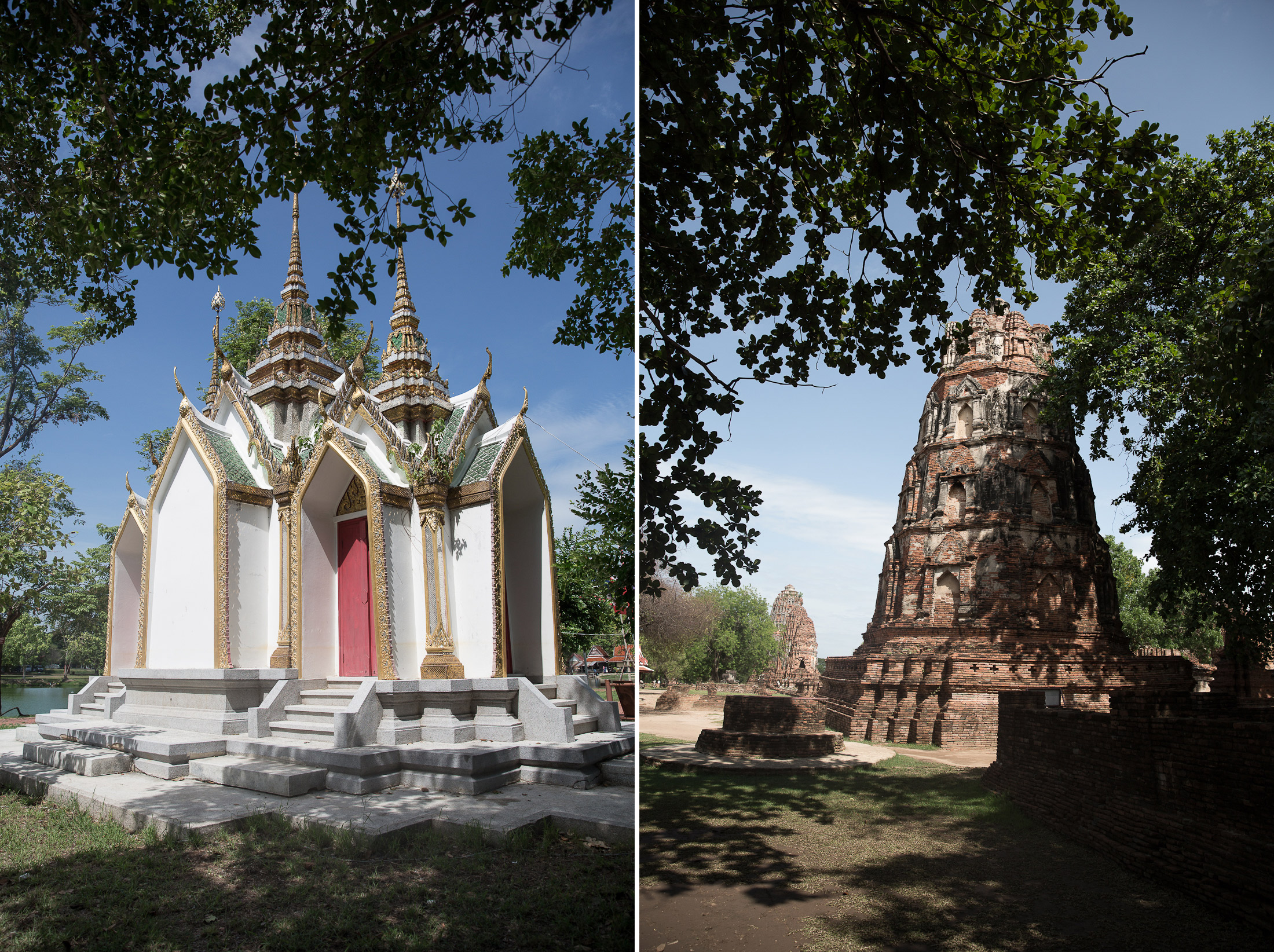 thailand ayutthaya ancient siam ruins buddha wat temple structure stone brick bodhi tree thai summer travel photo sher she goes shershegoes.com