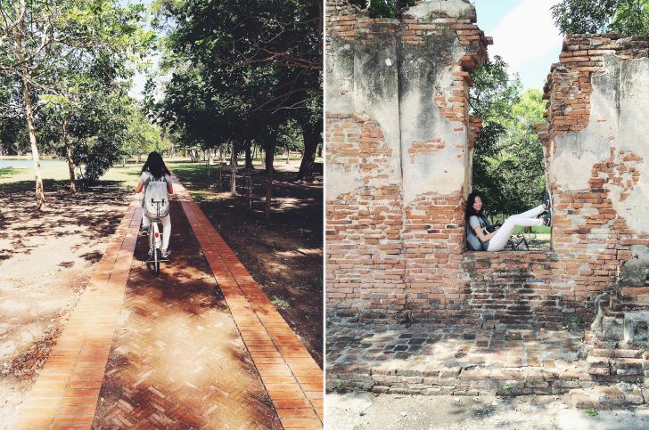 thailand ayutthaya ancient siam ruins buddha wat temple structure stone brick bodhi tree thai summer travel photo sher she goes shershegoes.com