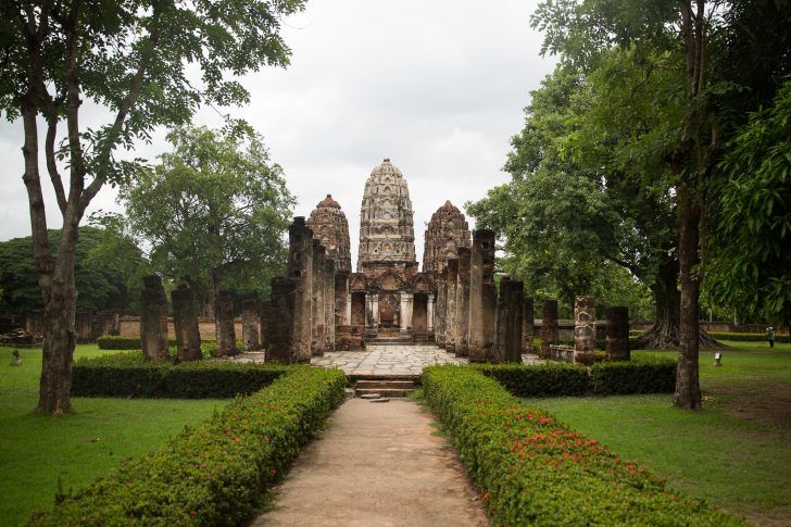 thailand sukhothai ancient siam ruins buddha wat temple structure stone brick bodhi tree thai food summer travel photo shershegoes.com sher she goes