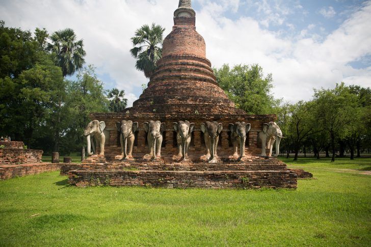 thailand sukhothai ancient siam ruins buddha wat temple structure stone brick bodhi tree thai food summer travel photo shershegoes.com sher she goes