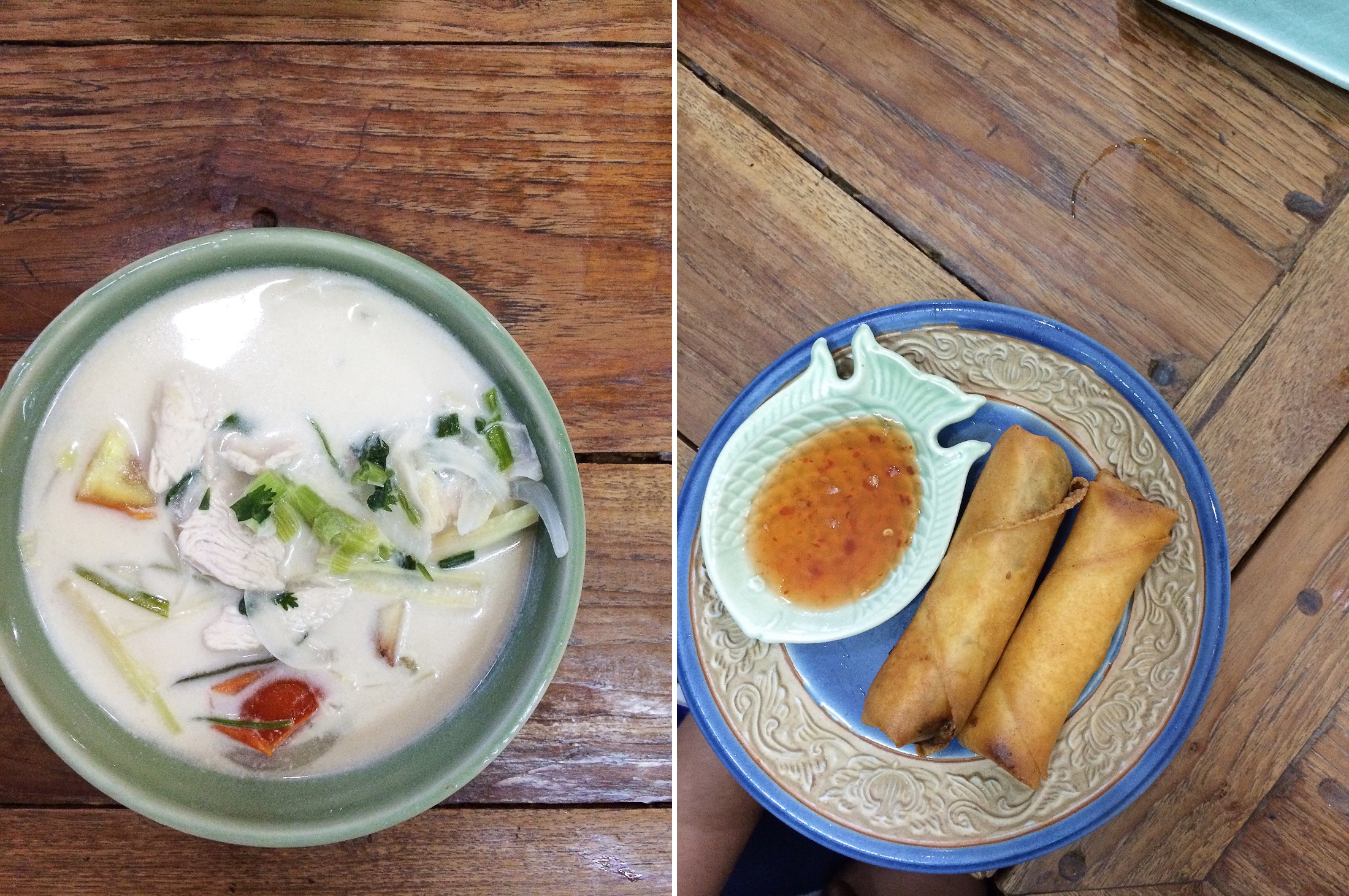 thailand chiang mai thai cooking class food spring rolls coconut curry soup sher she goes