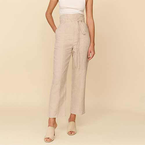 Get Self Design Beige Linen Trousers at  1499  LBB Shop