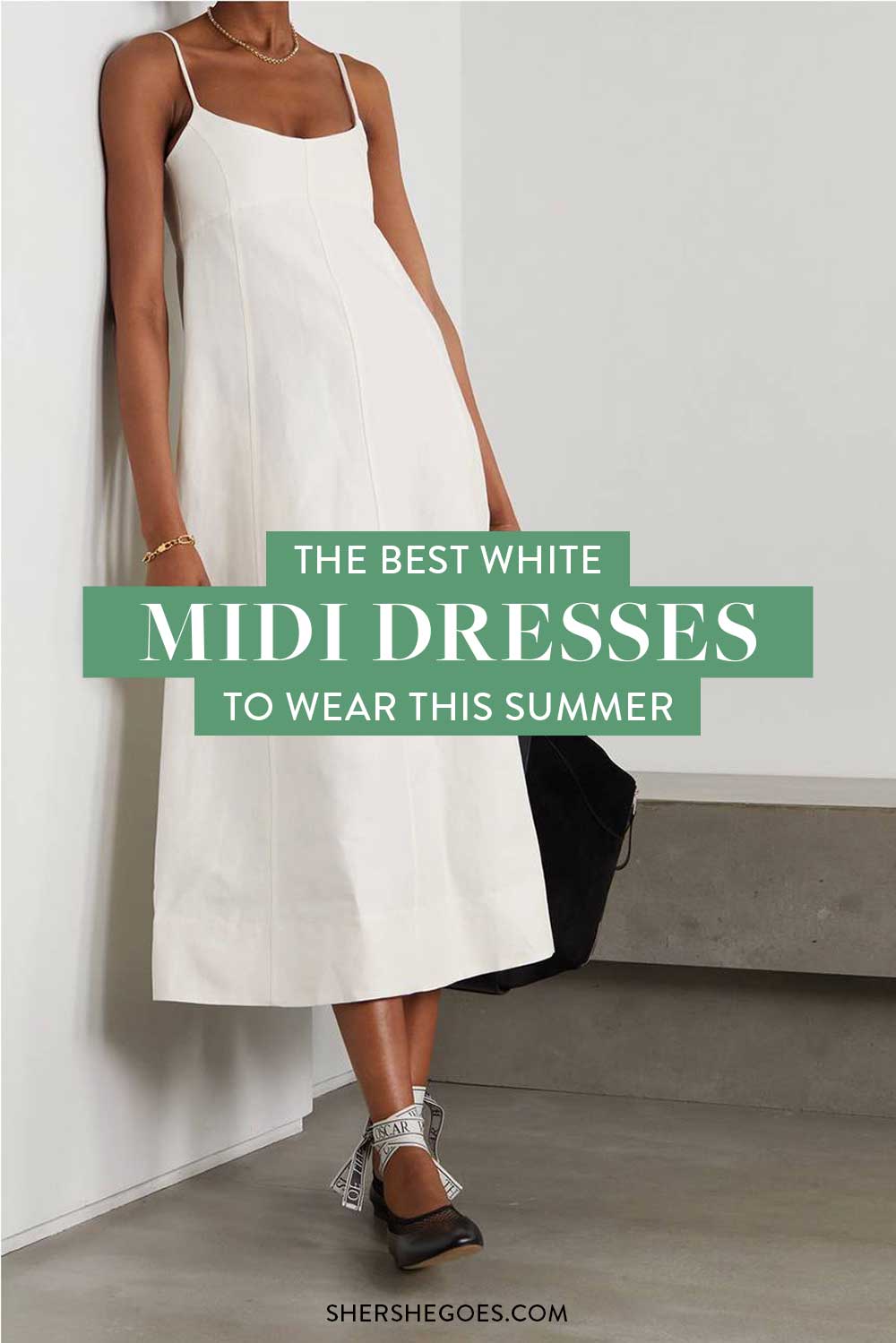 white-midi-dress