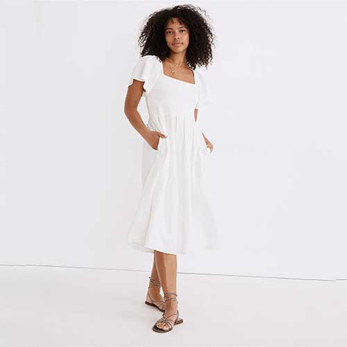 white-puff-sleeve-square-neck-dress